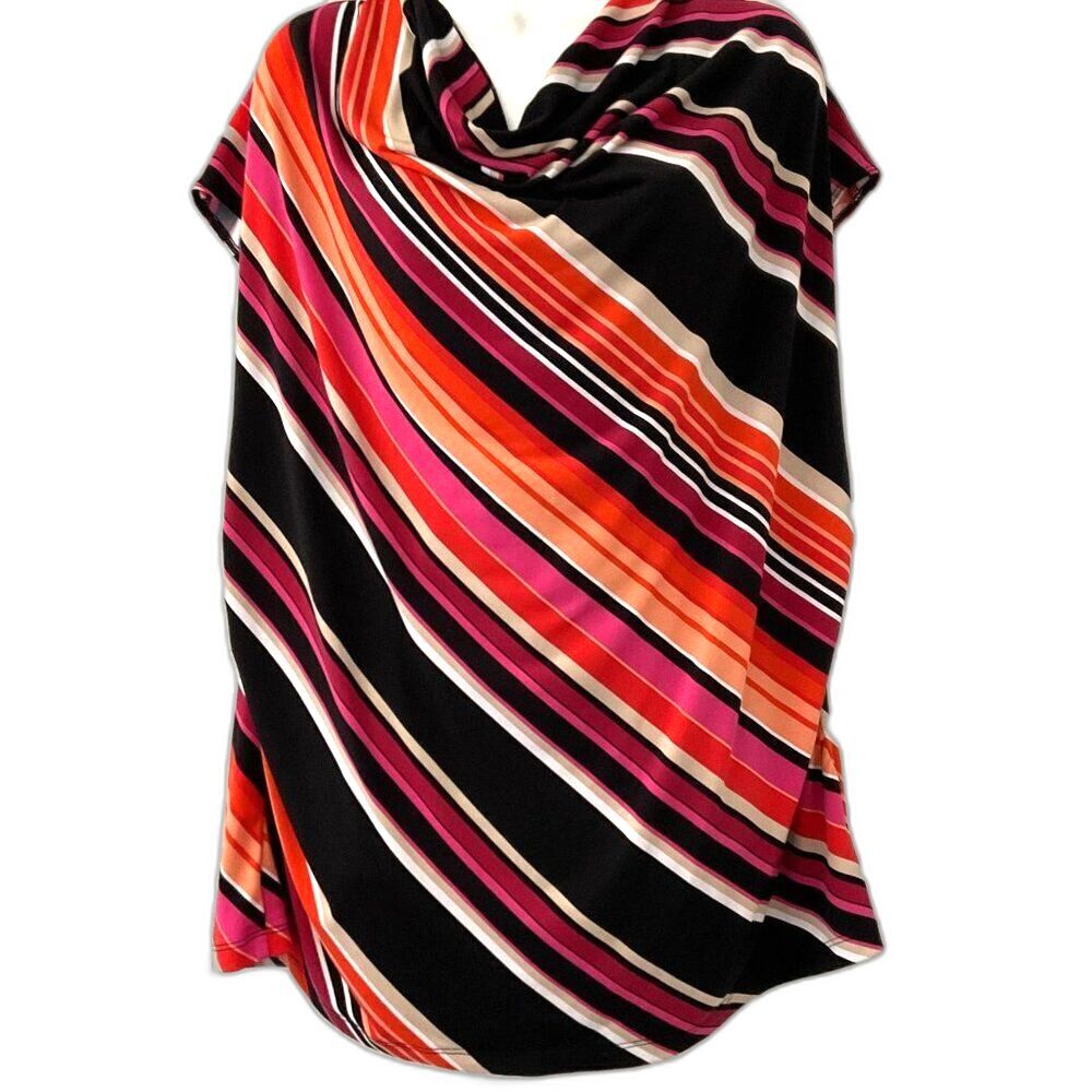 Worthington Multicolor Cowl Neck Sleeveless Top 2X